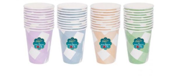 Premium Bello striped paper tumbler 12oz pack of 10