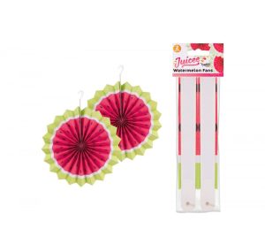 Bello Juicee Watermelon Paper Fans 15cm PACK OF 2