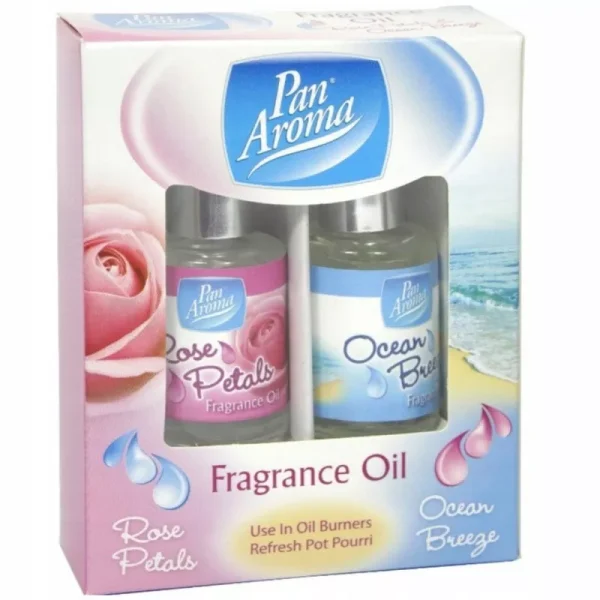 Pan Aroma Rose Petals & Ocean Breeze Fragrance Oils 10ml Pack Of 2