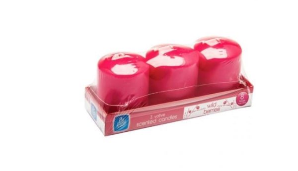 Pan Aroma Wild Berries Votive Scented Candles Pack Of 3