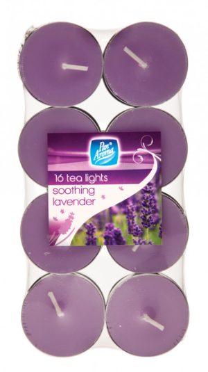 Pan Aroma Soothing Lavender Tea Light Candles Pack Of 16