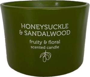 Pan Aroma Honeysuckle & Sandalwood Coloured Jar Candle 85g