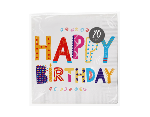 Pop Happy Birthday Disposable Paper Napkins 33cm PACK OF 20