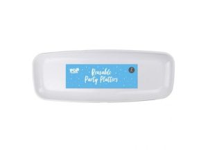 Pop Reusable Plastic Party Platters 44cm X 17cm Pack Of 2