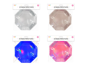 Pop Metallic Octagon Paper Plates Pack Of 8