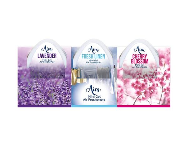 Premium Aira assorted fragrance mini gel air freshener pack of 3