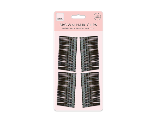 Premium Forever beautiful brown hair clips pack of 200