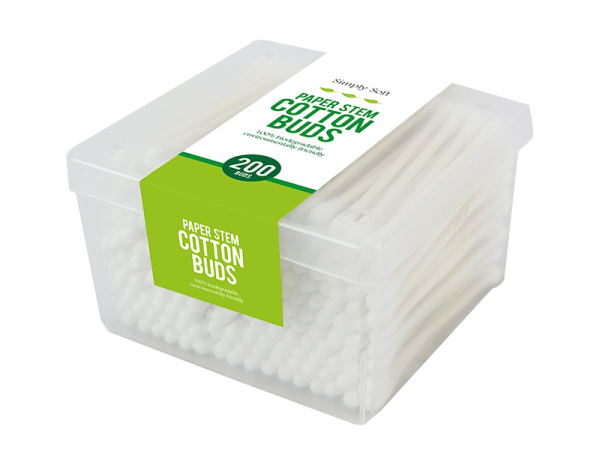 Simply Soft Paper Stem Cotton Buds Pack Of 200