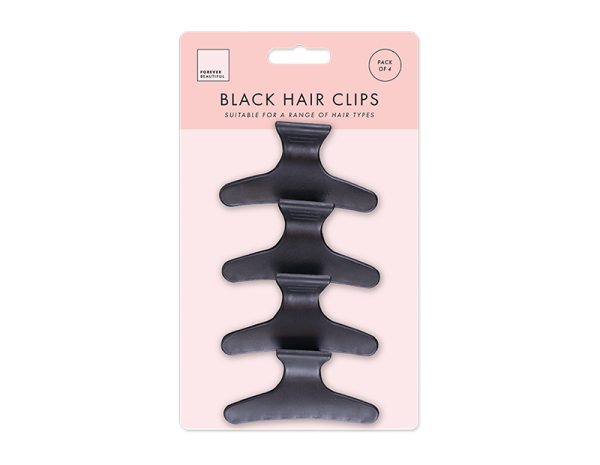 Premium Forever beautiful black hair clips pack of 4