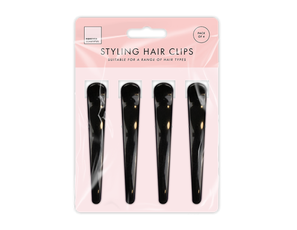 Premium Forever beautiful black crocodile styling hair clips pack of 4