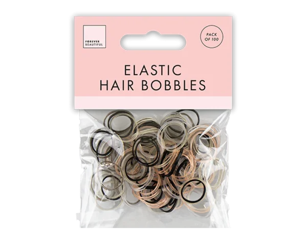 Premium Forever beautiful mixed round elastic hair bobbles pack of 100