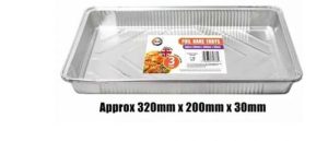 DID Foil Bake Trays Pack Of 3 32cm X 20cm X 3cm