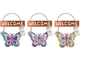 Rowan Metal Butterfly Welcome Sign