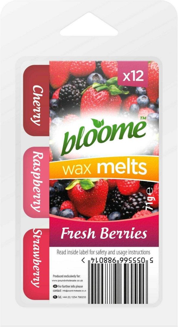 Premium Bloome triple fragrance wax melts fresh berries x12