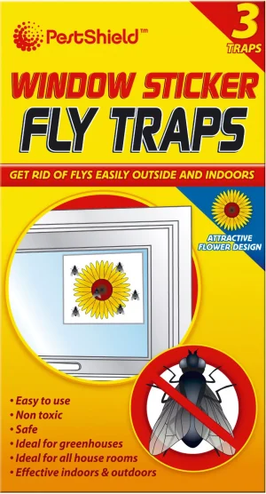 Window Sticker Fly Traps Pack of 3