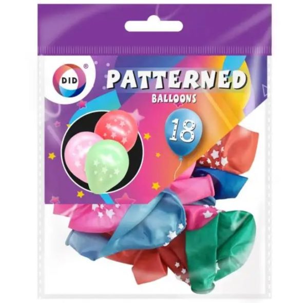 Premium Did star patterned balloons pack of 18