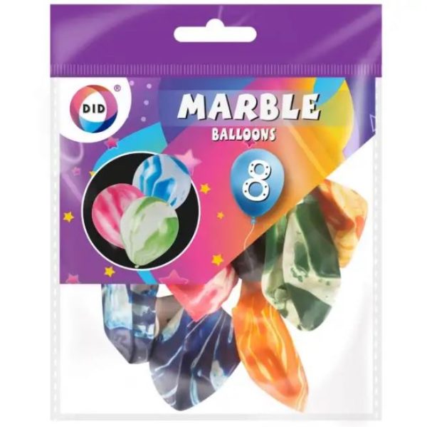 Premium Did marble balloons pack of 8