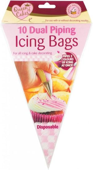 Queen Of Cakes Dual Piping Icing Bags Pack Of 10