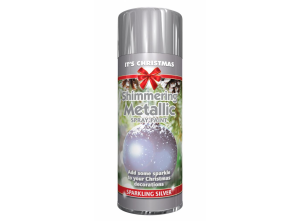 Christmas Shimmering Metallic Spray Paint Silver 200ml