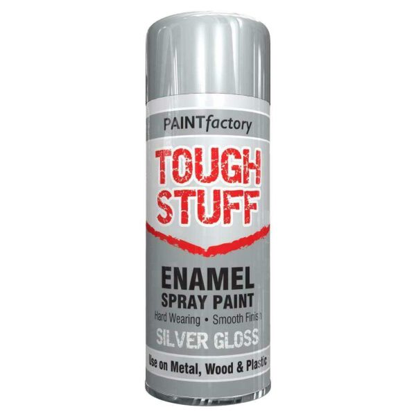 Premium Paint factory tough stuff enamel spray paint silver gloss 400ml