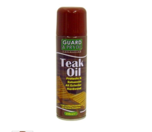Guard And Pride Teak Oil Protects And Enhances All Exterior Hardware Spray 250ml (Ideal For Outdoor Furniture)