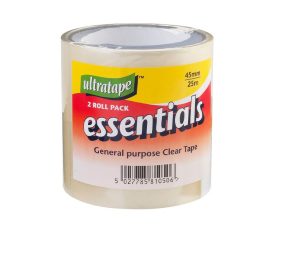 Ultratape General Purpose Clear Tape Pack of 2 45mm X 25m