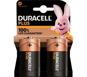 Duracell Plus LR20/MN1300 D 1.5V Batteries Pack Of 2