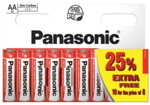 Panasonic AA R6 Zinc Carbon 1.5V Batteries Pack Of 10