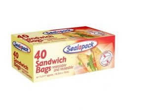 Sealapack Resealable Sandwich Bags 16.5cm X 15cm 40pc