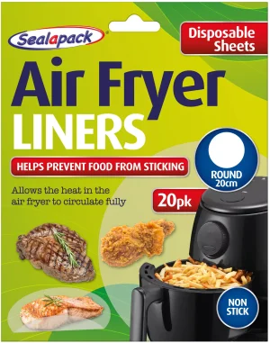 Sealapack Disposable Non-Stick Square Air Fryer Liners 20cm 40 Pack