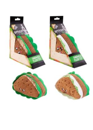 Smart Choice Squeaky Plush Sandwich Dog Toy
