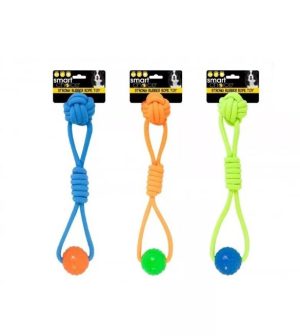 Smart Choice Rubber Ball & Rope Dog Toy 40cm