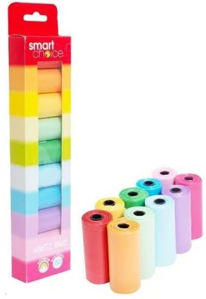 Smart Choice Rainbow Assorted Colour Dog Poop Bags Pack Of 150