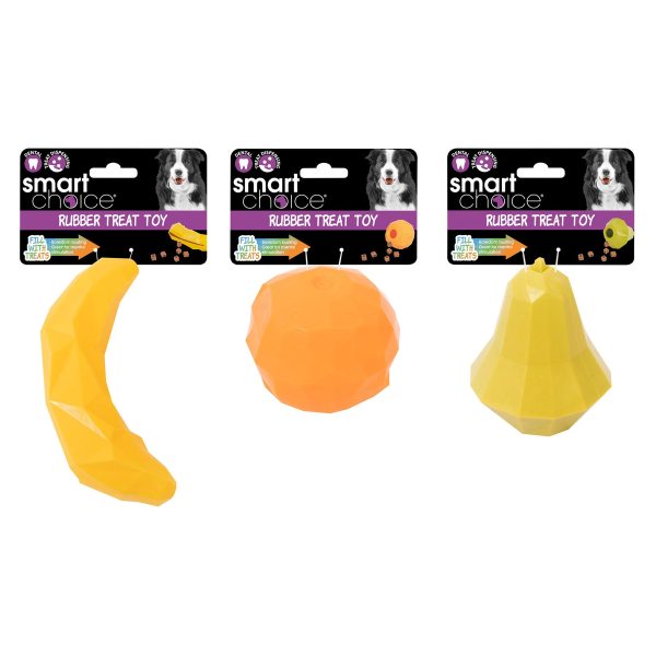 Premium Smart choice treat dispensing rubber fruit dog toy