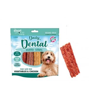 Smart Choice Vegetables & Chicken Dental Puffed Strips Dog Treats 96g Pack Of 8