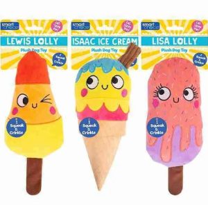 Smart Choice Squeaky Crinkle Plush Ice Lolly Dog Toy