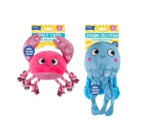 Smart Choice Squeaky Crinkle Treat-Hiding Plush Dog Toys