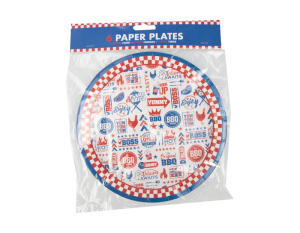 BBQ Paper Disposable Plates 23cm Pack Of 6