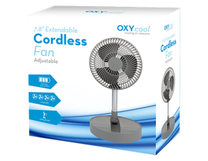 Oxycool Extendable Cordless Desk Fan 7.8