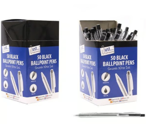 Smooth Write Black Ballpoint Pens Pack Of 50