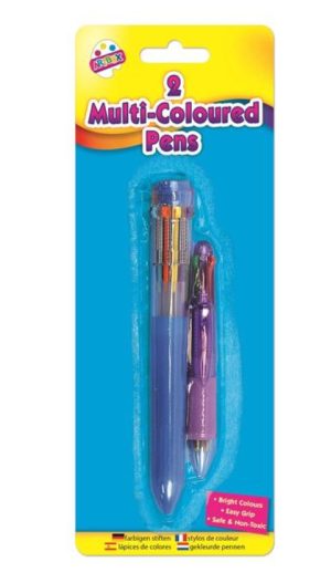 Artbox Multi-Coloured Retractable Pens - One Large 1 Small