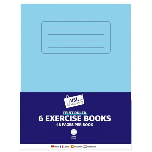 Premium Just stationery white lined 6 exercise books