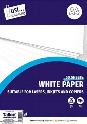 Just Stationery A4 White Copy Paper 50 Sheets 80Gsm