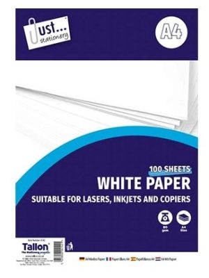 Just Stationery A4 80gsm White Paper Sheet Pack Of 100
