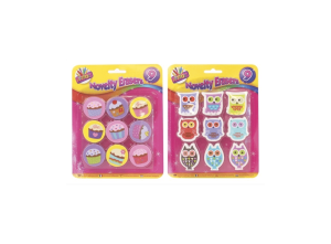 Artbox Owl & Cupcake Novelty Erasers Pack Of 9