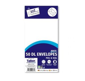 DL White Peel & Seal Envelopes 220mm X 11mm Pack Of 50