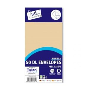 DL Manilla Peal & Seal Envelopes 229mm X 110mm Pack Of 50