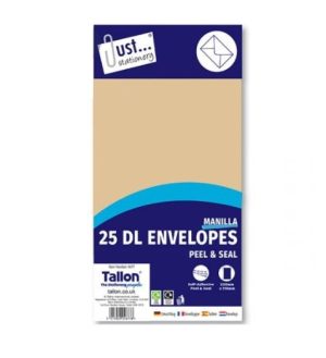 DL Manilla Peel & Seal Envelopes Pack Of 25