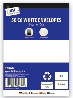 C6 White Peel & Seal Envelopes Pack Of 50
