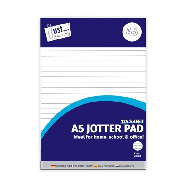 Premium Just stationery a5 lined jotter pad 175 sheet